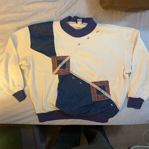 Vintage 80s Lori‎ of California Women's Patchwork Pullover Sweater L
